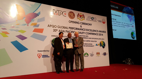 2014 - World Class Global Performance Excellence Award - Asia Pacific Quality Organization