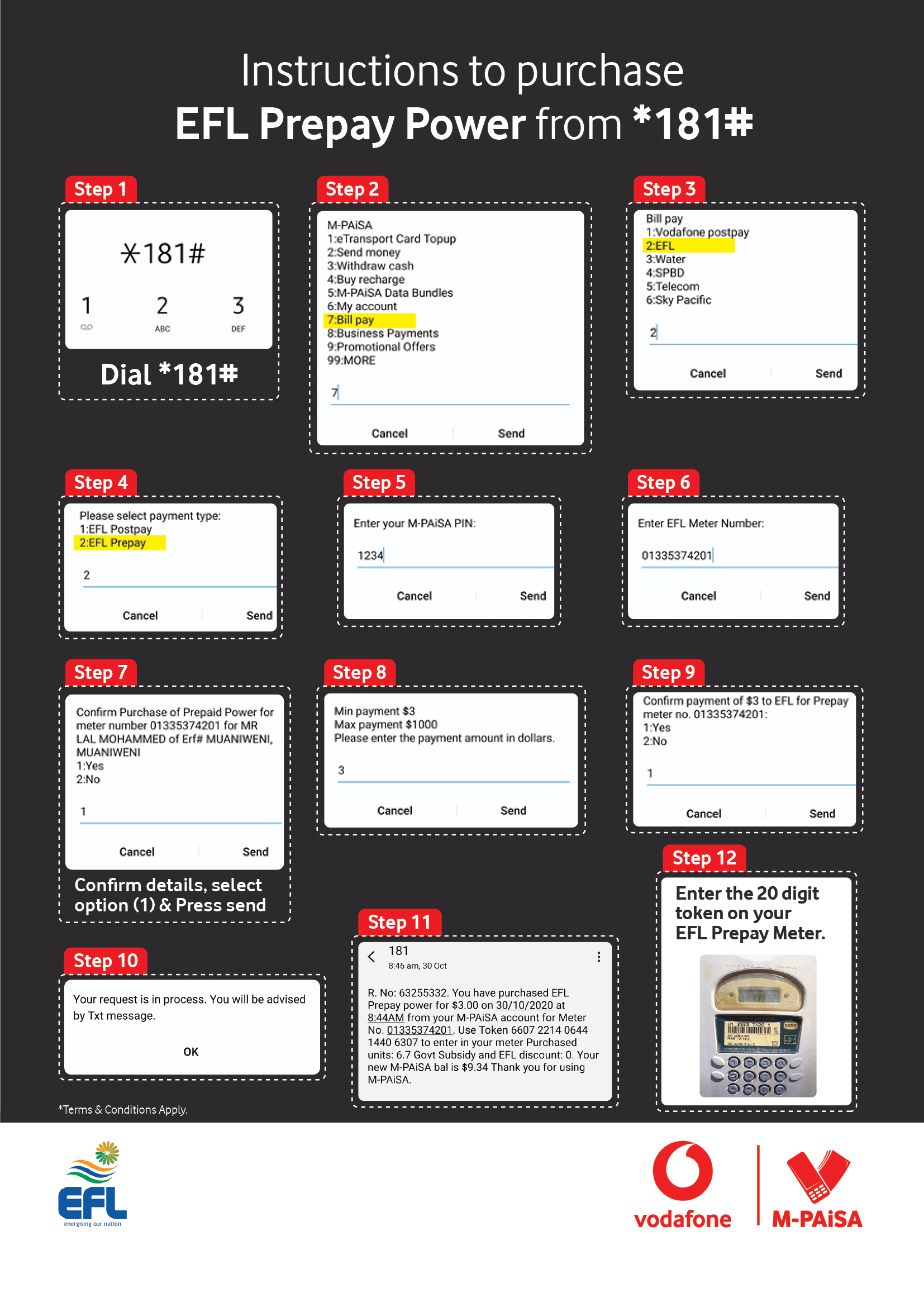 4. EFL Prepay – Cash Power  181#